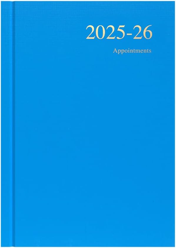 Collins 'Essentials' 12 Month Mid/Academic Year Planner, July 2025-July 2026 - ESSA51M.57-2526 - Day-to-Page Appointments Diary, A5 Hard Cover, Light Blue