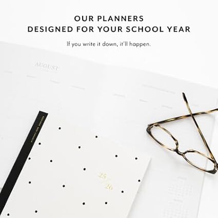 Sugar Paper 2025-2026 Monthly Academic Planner, August 2025 to July 2026, School, College & Student Planner, 12 Month, 8” x 10”, Rose Stripe