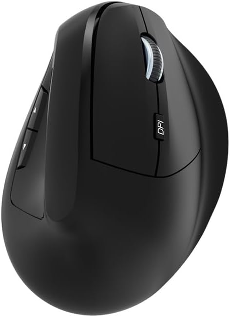 Ergonomic Vertical Mouse Wireless, Rechargeable Ergo Mouse for Carpal Tunnel Relief, 3200DPI Adjustable, 6 Buttons for PC/Laptop/Mac/Windows (Black)