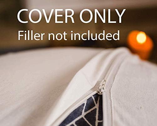 Large Round Floor Pillow Cover Blue Indian Décorative Accent Meditation Cushion Perfect for Living Room, Bedroom, Nursary or Children Room Seating Area Stool Footstool Pouf Ottoman 24x8 Unstuffed