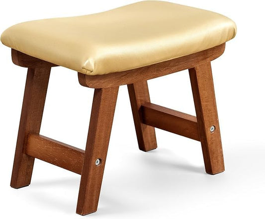 Foot Stool with Leather Cover,Foot Rest Made of Wooden for Couch,Bench,Sofa,Under Office Desk