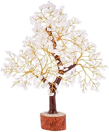 FASHIONZAADI Clear Quartz Crystals, Feng Shui Tree, Gemstone Tree - Spiritual Décor, Chakra Stone, Premium Meditation Decor, Good Luck Gifts, Home Decor