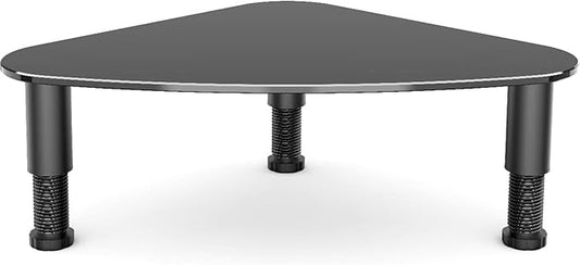 Hemudu Tempered Glass Computer Monitor Riser/Triangle Save Space Desktop Corner Stand for Computer Monitor & Laptop Black HD01B-003