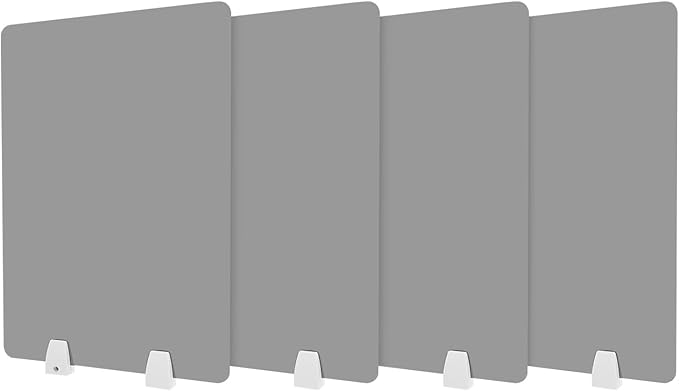 4PCS Desk Dividers Office Partitions, Privacy Desk Panel Protective, Acrylic Plexiglass Shield with Clamps for Offices Schools Call Centers - 23.6”L X15.8”W