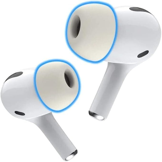 Foam Masters Memory Foam Ear Tips for AirPods Pro 1st & 2nd Gen | Comfortable | Secure | Better Noise Cancellation | Version 3.0 Replacement Buds (Small, Med, Large - 3 Pairs, White)