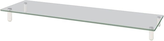 Kantek Extra-Wide Glass Monitor Riser with 8mm Tempered Glass Platform and 60-Pound Capacity, Clear Glass (MS380), 3.3" x 39.4" x 10.2"
