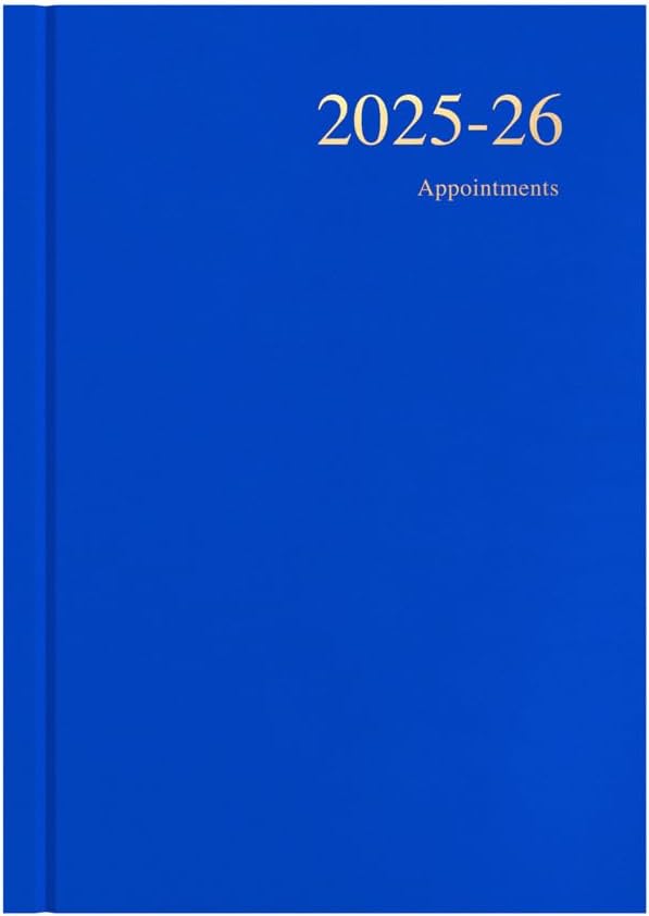 Collins 'Essentials' 12 Month Mid/Academic Year Planner, July 2025-July 2026 - ESSA51M.60-2526 - Day-to-Page Appointments Diary, A5 Hard Cover, Blue