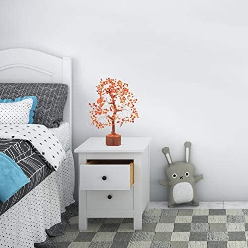 FASHIONZAADI Crystal Tree of Life Home and Office Feng Shui Decor, Carnelian Healing Crystal Handmade Bonsai Tree for Positive Energy, Good Luck, Money, Christmas Decor, Birthday Gifts for Women, Mom