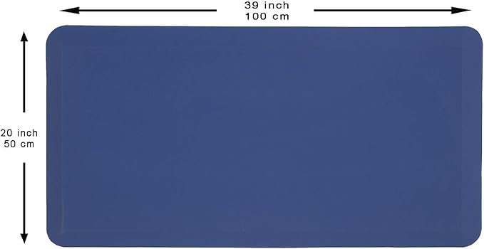 Mabel Home Anti Fatigue Floor Mat- 3 Size(20x32 & 20x39 & 24x70),16 Colors - Standing Desk Mat-Kitchen Floor Mat-Stain ResistantHome Non-Slip Bottom, Extra Soft (Azul, 20" x 39")