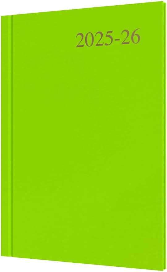 Collins 'Essentials' 12 Month Mid/Academic Year Planner, July 2025-July 2026 - ESSA53M.64-2526 - Week-to-View Diary, A5 Hard Cover, Lime