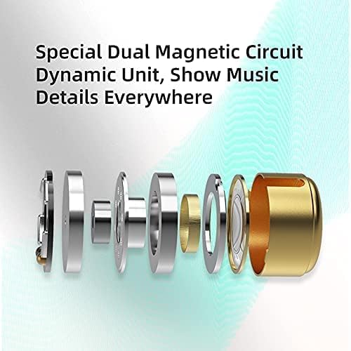 KZ EDX PRO in Ear Monitor Headphones, 10mm Dual Magnetic Dynamic Driver HiFi Deep Bass Sound Wired Earbuds with 5N OFC 2pin Detachable Cable, IEMs for Gaming Musician Singers Stage (Cyan Without Mic)