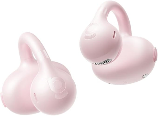 Baseus Bass BC1 Open Ear Earbuds Clip-On Headphones, Open-Ring Comfort with Tri-Curve Snug Clip, Powerful Sound with SuperBass, 4-Mic Clear Calls, IP55 Waterproof, 38H Playtime, Lightweight