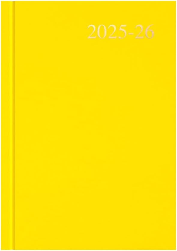 Collins 'Essentials' 12 Month Mid/Academic Year Planner, July 2025-July 2026 - ESSA53M.45-2526 -Week-to-View Diary, A5 Hard Cover, Yellow