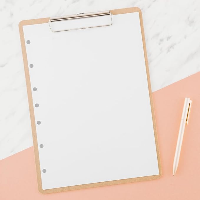 Mini Binder Filler Paper for 3 or 7 Ring Binders - 100 Sheets/200 Pages Loose Leaf Blank Refills, Desk Size 4, 100gsm Paper, 5.8" x 8.5"