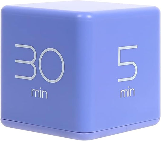 mooas Cube Timer (Violet), Timers Cube Flip Block Timers Productivity Gravity Sensor Time Management for Kids ADHD Classroom Kitchen Desk Workout Cooking Study 5, 10, 20, 30 min Timer Setting