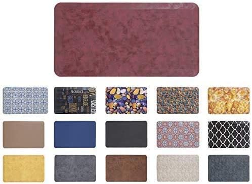 Mabel Home Anti Fatigue Floor Mat- 3 Size(20x32 & 20x39 & 24x70),16 Colors - Standing Desk Mat-Kitchen Floor Mat-Stain ResistantHome Non-Slip Bottom, Extra Soft (Red, 20" x 39")