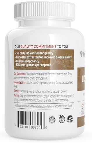 Lions Mane Mushroom Cognition (120 Capsules) Lions Mane Mushroom Powder Extract Capsules | Brain Supplement, Brain Vitamins, Focus Supplement