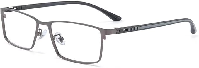 GUDVUE Mens Blue Light Glasses Rectangle Computer Glasses Gaming Glasses, Rectangle Gunmetal