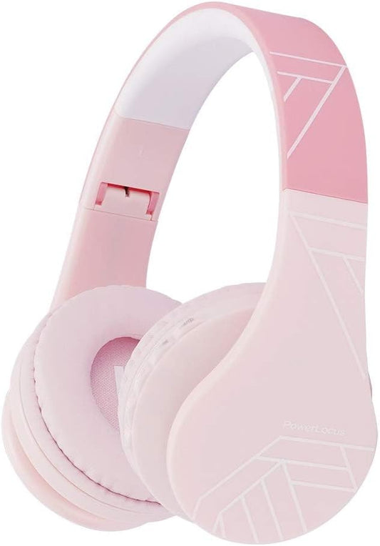 PowerLocus Bluetooth Headphones for Kids, Wireless Foldable Headphones Over Ear, Headphone with Microphone, 85DB Volume Limit, Wireless and Wired Headset with Micro SD, FM for Cellphones, Tablets, PC