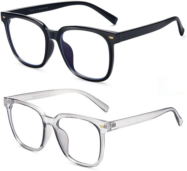 PANNER Oversized Square Blue Light Blocking Glasses for Women Men Anti Glare Reduce Eyestrain Computer Glasses