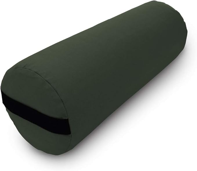 Bean Products Yoga Bolster - Made In The USA With Eco Friendly Materials - Round or Rectangular Support Cushions That Elevate Your Practice - Natural Cotton