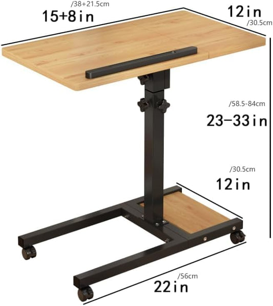 Mobile Adjustable Height Laptop Stand PC Computer Portable Notebook Swivel Laptop Desk Rolling Table Desk Cart Tiltable with Wheels Casters& Mouse Pad Table
