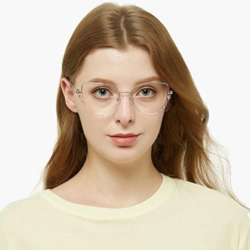GUDVUE Blue Light Glasses, Computer/Gaming/TV/Phones Glasses for Women/men, Anti Glare/UV400/Eye Strain, Cat Eye Rose Gold