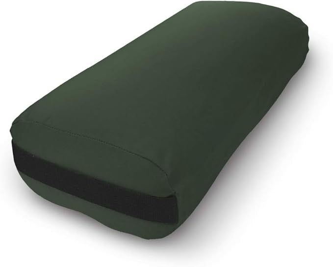 Bean Products Yoga Bolster - Made In The USA With Eco Friendly Materials - Round or Rectangular Support Cushions That Elevate Your Practice - Natural Cotton