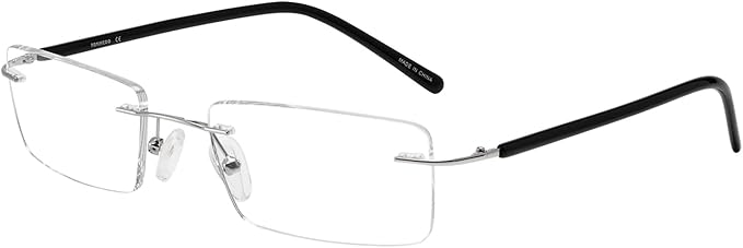 FONHCOO Blue Light Blocking Reading Glasses Anti Blue Ray Unisex Lightweight Rimless Frameless Computer Glasses