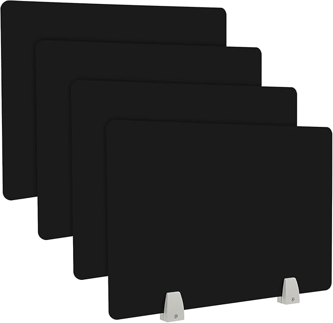 4PCS Desk Dividers Office Partitions, Privacy Desk Panel Protective, Acrylic Plexiglass Shield with Clamps for Offices Schools Call Centers - 23.6”L X15.8”W