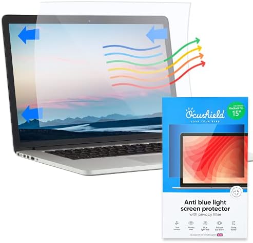 Ocushield for Macbook Pro 15" - Magnetic Anti Blue Light Screen Protector for Apple Macbook Pro 15" (2016-2019) - Anti Glare - Privacy Filter - Designed by Optometrists - 100 Day Easy Returns