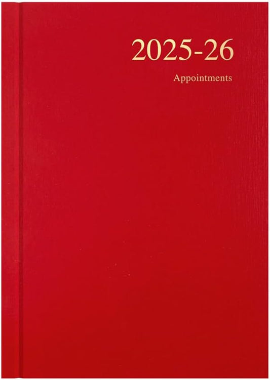 Collins 'Essentials' 12 Month Mid/Academic Year Planner, July 2025-July 2026 - ESSA51M.15-2526 -Day-to-Page Appointments Diary, A5 Hard Cover, Red