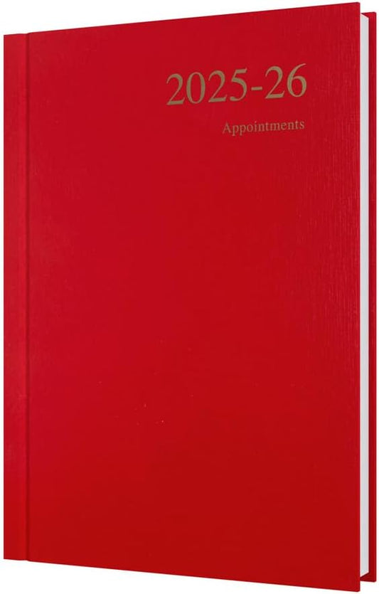 Collins 'Essentials' 12 Month Mid/Academic Year Planner, July 2025-July 2026 - ESSA51M.15-2526 -Day-to-Page Appointments Diary, A5 Hard Cover, Red