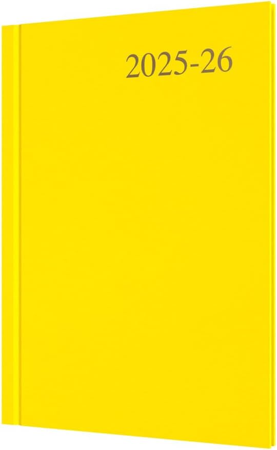 Collins 'Essentials' 12 Month Mid/Academic Year Planner, July 2025-July 2026 - ESSA53M.45-2526 -Week-to-View Diary, A5 Hard Cover, Yellow