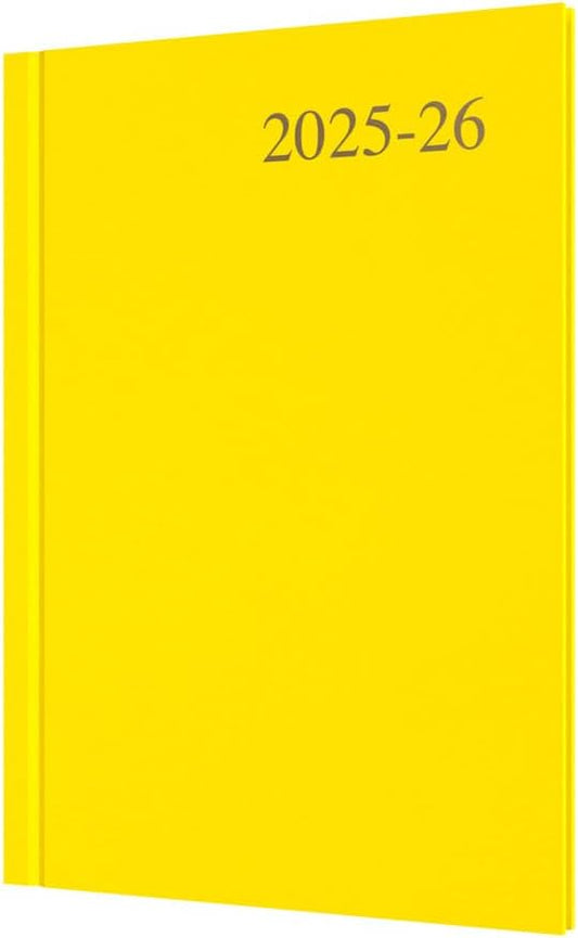 Collins 'Essentials' 12 Month Mid/Academic Year Planner, July 2025-July 2026 - ESSA53M.45-2526 -Week-to-View Diary, A5 Hard Cover, Yellow