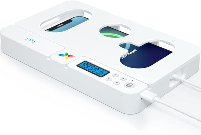 ySky Portable Smart Auto Phone Timer Lock Box for iPhone and Android Phones, Self-Control Timer Locker to Help Kids,Students, Adults Focus Back,Prevent Excessive Games, Mobile Phone Addiction(White)