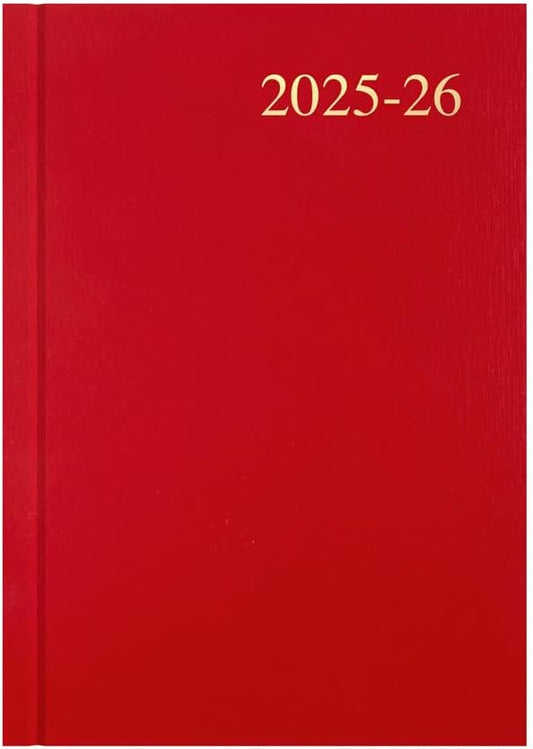 Collins 'Essentials' 12 Month Mid/Academic Year Planner, July 2025-July 2026 Week-to-View Appointments Diary, A5 Hard Cover, Red