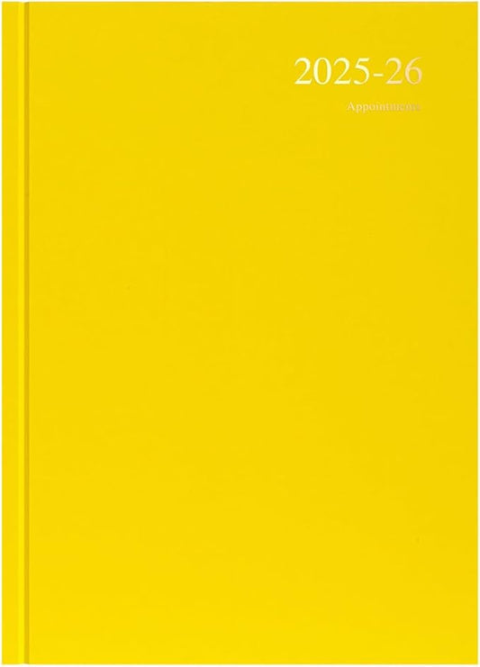 Collins 'Essentials' 12 Month Mid/Academic Year Planner, July 2025-July 2026 - ESSA43M.45-2526 -Week-to-View Appointments Diary, A4 Hard Cover, Yellow