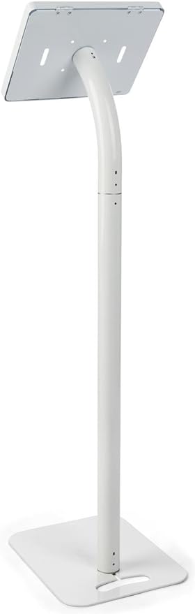 Displays2go Adjustable 10 Inch Tablet Stand for Floor or Countertop Placement – White (IPEVRFLWH2)