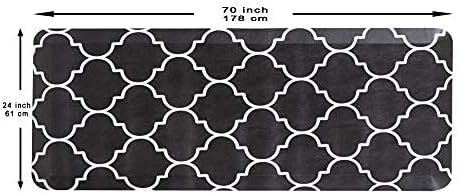 Mabel Home Anti Fatigue Floor Mat- 3 Size(20x32 & 20x39 & 24x70),16 Colors - Standing Desk Mat-Kitchen Floor Mat-Stain ResistantHome Non-Slip Bottom, Extra Soft (Diamond, 24" x 70")