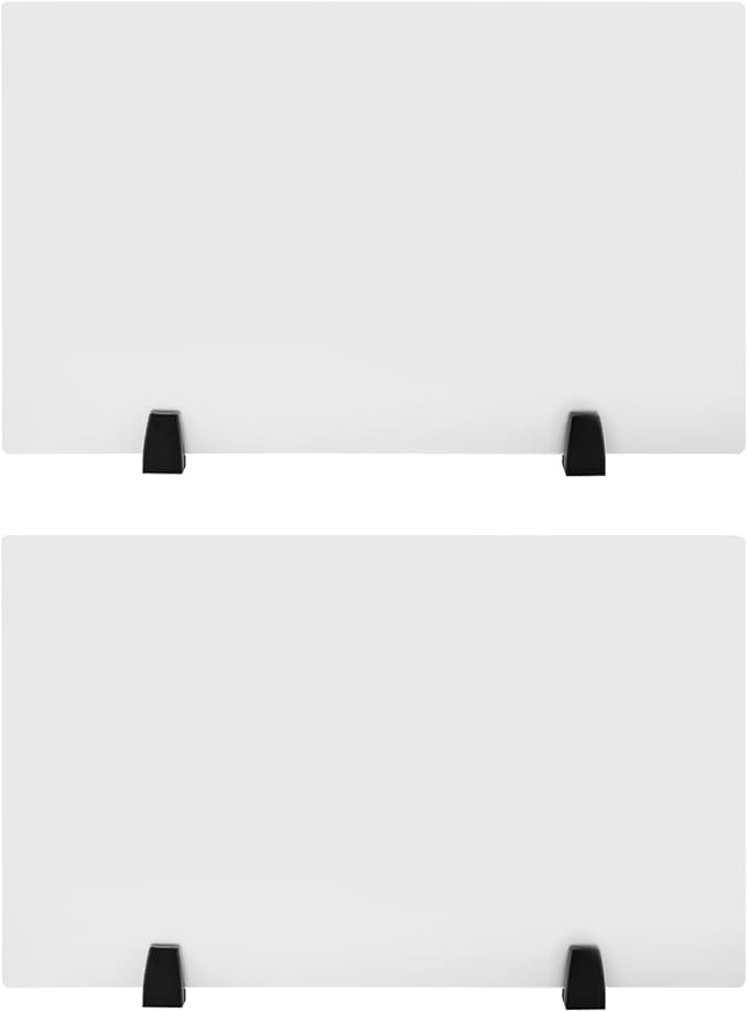 2 Pack Clamp-on Desk Privacy Panels, Frosted Acrylic Desk Dividers for Office School Call Center Reception Area, Noise and Visual Distractions Reducing Table Divider- 30" x 18"