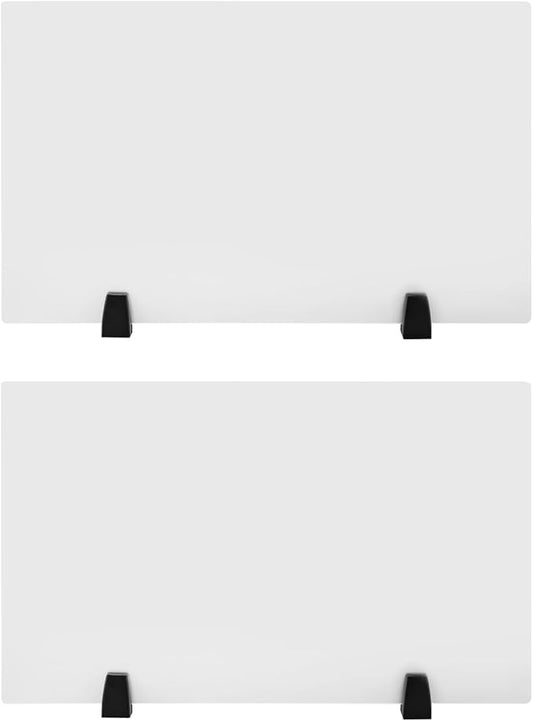 2 Pack Clamp-on Desk Privacy Panels, Frosted Acrylic Desk Dividers for Office School Call Center Reception Area, Noise and Visual Distractions Reducing Table Divider- 30" x 18"