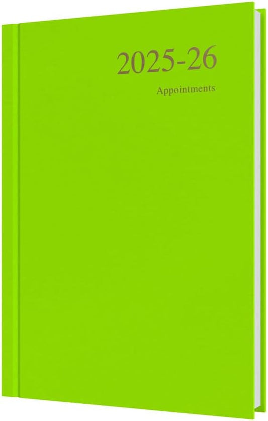 Collins 'Essentials' 12 Month Mid/Academic Year Planner, July 2025-July 2026 - ESSA51M.64-2526 -Day-to-Page Appointments Diary, A5 Hard Cover, Lime