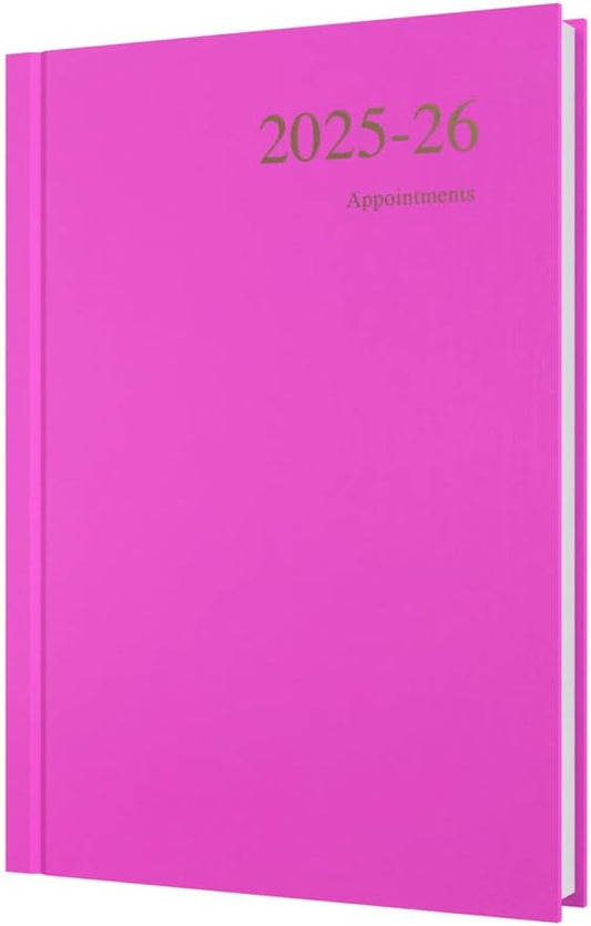 Collins 'Essentials' 12 Month Mid/Academic Year Planner, July 2025-July 2026 Day-to-Page Appointments Diary, A5 Hard Cover, Pink