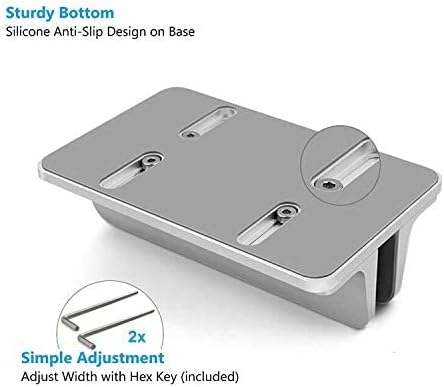 Vertical Laptop Stand for Desk [Adjustable] Sturdy Aluminum Dock Fits All Laptops (up to 20.3 inches) Space Saving, Modern Compact Holder, Compatible with MacBook Pro/Air, Surface, HP, Dell (Silver)