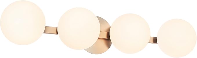 Bathroom Vanity Light Fixtures, Modern 4 Lights Globe Wall Sconce Lighting Brushed Nickel, Porch Wall Mount Light Fixture for Bathroom, Mirror Cabinets Hallway Stairs