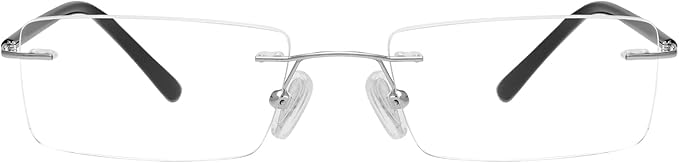 FONHCOO Blue Light Blocking Reading Glasses Anti Blue Ray Unisex Lightweight Rimless Frameless Computer Glasses