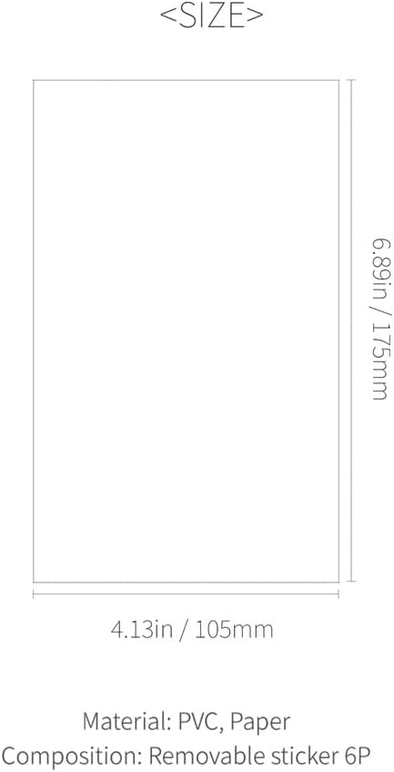 Monolike Dear Sweet Theme Sticker 6P Set - Aesthetic Removable Stickers for Journaling, Scrapbooking, Multicolor, Size: 4.33 x 5.51 inches