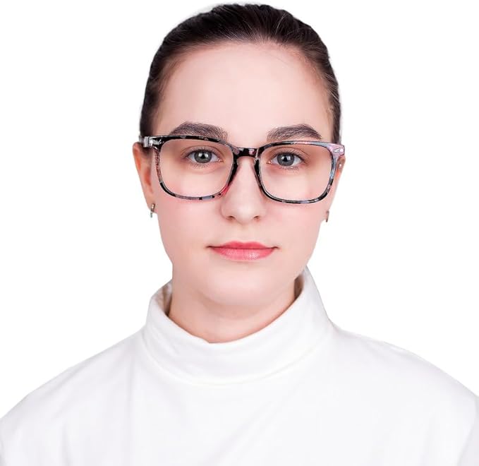 YEIN Bifocal Reading Glasses with Blue Light Blocking Lenses, Bifocal Reader for Women, Vintage Square frame with Spring Hinge (+0.00/+1.50 magnification)