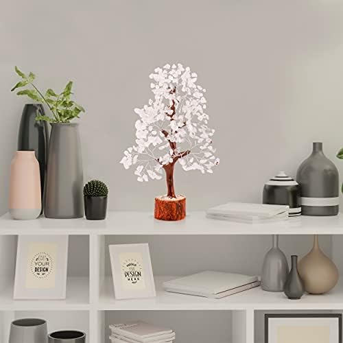 FASHIONZAADI Clear Quartz Gemstone Tree of Life - Handmade Crystal for Positive Energy, Chakra Money Tree Bonsai - Feng Shui Decor, Healing Crystals and Meditation Accessories, Spiritual Gift